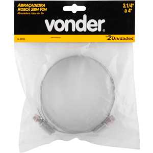 Abraçadeira rosca sem fim, 83 mm a 101 mm, com 2 peças, AL 83102 VONDER
