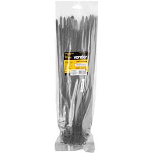 Abraçadeira de nylon para parafusos, preta, 380 mm x 7,6 mm, VONDER