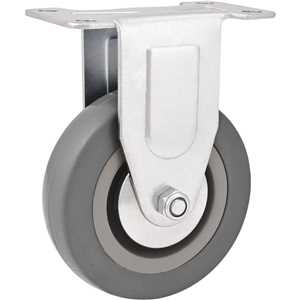 Rodízio fixo industrial leve 3", de borracha e PVC, cinza, VONDER