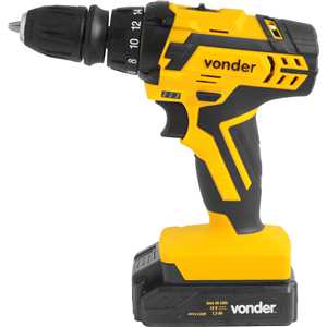 Parafusadeira/furadeira a bateria, 12 V, fonte de carregamento bivolt automática, PFV 112QR VONDER