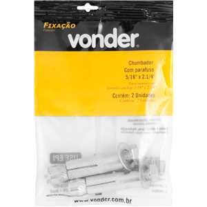 Chumbador CBV com parafuso sextavado, 5/16" x 2.1/4", VONDER