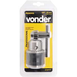 Mandril com chave, 3,0 mm - 16,0 mm, cone B18, profissional, VONDER