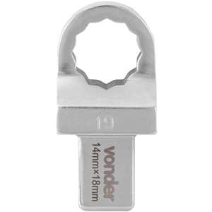 Ponta chave estrela de 19 mm, com encaixe 14 mm x 18 mm, para torquímetro de estalo intercambiável, VONDER