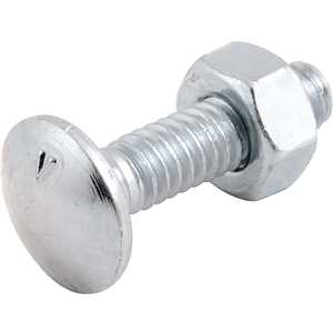 Parafuso francês zincado, 1/4" x 1", com porca, VONDER