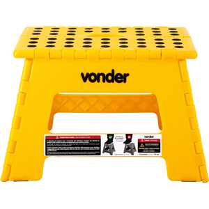Banqueta plástica dobrável, amarela, altura 220 mm, VONDER
