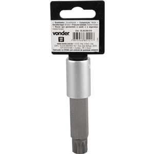 Soquete multidentado, longo, com encaixe de 1/2", M16, VONDER