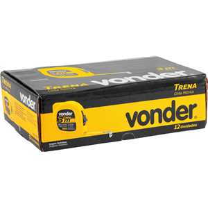 Trena curta de aço 3 m x 12,5 mm, caixa com 12, VONDER