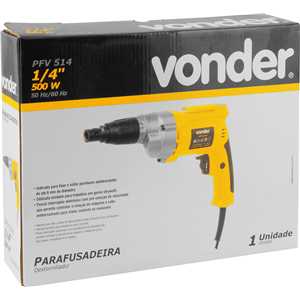 Parafusadeira elétrica, encaixe 1/4", 220 V~, 500 W, PFV 514, VONDER