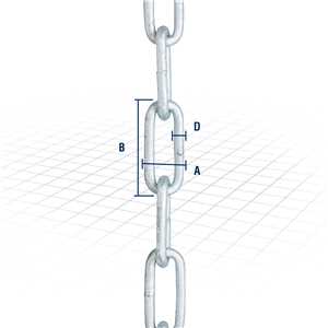 Corrente zincada, com elo longo, 3,2 mm - 1/8", VONDER