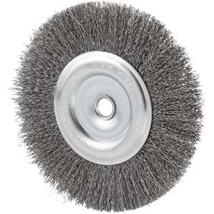 Escova circular de aço inox ondulado, 6" x 1/2" x 1/2" (152,4 mm x 12,7 mm x 12,7 mm) VONDER