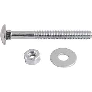 Parafuso francês zincado, 5/16" x 3", com porca e arruela, cartela com 2 conjuntos, VONDER