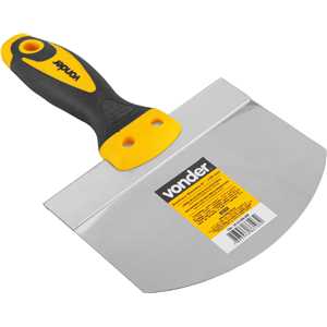 Espátula redonda 6" - 150 mm em aço inox, para balde, VONDER