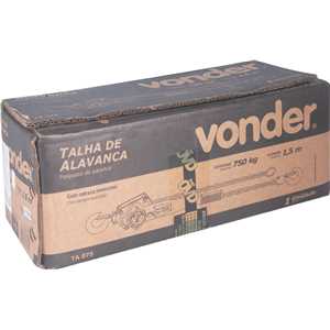 Talha com alavanca, 0,75 tonelada (0,75 tf), elevação 1,5 m, TA 075, VONDER
