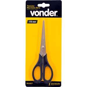 Tesoura multiuso reta, com cabo plástico, TR 017, VONDER