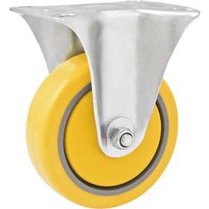 Rodízio fixo industrial leve 3", de poliuretano e PVC, amarelo, VONDER