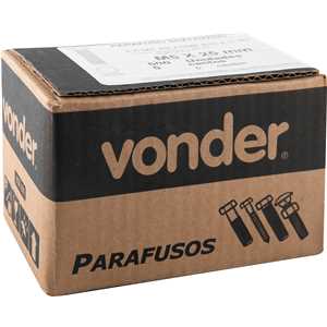 Parafuso sextavado zincado 5 mm x 25 mm, MA, rosca total, VONDER