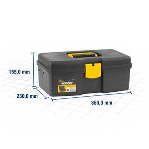 Caixa para ferramentas, plástica, com 1 bandeja, 35,0 cm x 23,0 cm 15,5 cm, VD 1002, VONDER