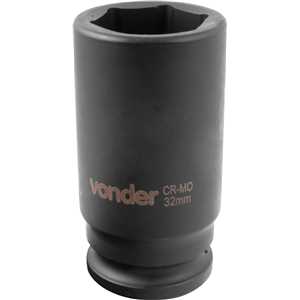 Soquete sextavado longo de impacto, 32 mm, encaixe de 3/4", VONDER