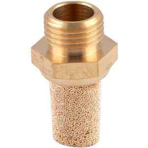 Silenciador de ar comprimido, longo, em latão, rosca 1/8" BSP, VONDER