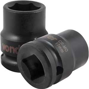 Soquete sextavado de impacto, encaixe de 1/2" x 17,0 mm, VONDER