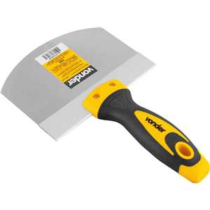 Espátula redonda 6" - 150 mm em aço inox, para balde, VONDER