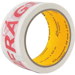 Fita adesiva 48 mm x 50 m, base impressa com a advertência FRÁGIL, VONDER