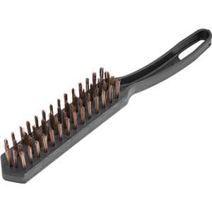 Escova manual com cerdas de aço, 4 fileiras, com cabo de plástico, VONDER