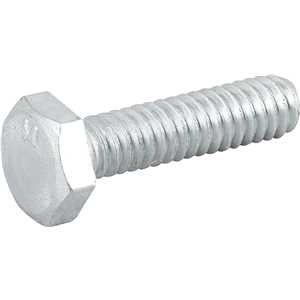 Parafuso sextavado zincado 1/4" x 1", UNC, rosca total, VONDER
