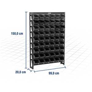 Estante metálica, com gaveteiros modelo prático preto, 54/5 VONDER
