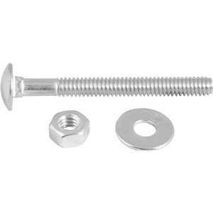 Parafuso francês zincado, 1/4" x 2.1/2", com porca e arruela, cartela com 4 conjuntos, VONDER