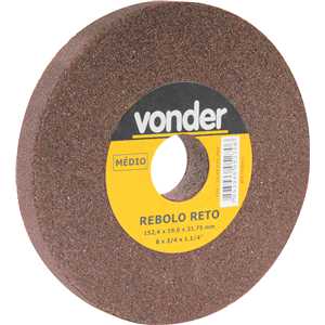 Rebolo reto, 6" x 3/4", médio, VONDER
