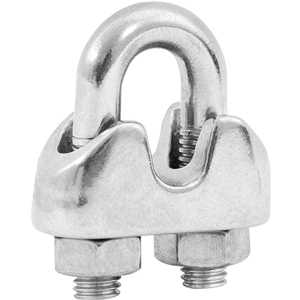 Clips para cabo de aço 1/4" - 6,35 mm, em aço inox, VONDER