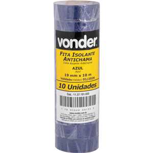 Fita isolante, 19 mm x 10 m, azul, VONDER