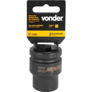 Soquete sextavado de impacto, encaixe de 3/4" x 21,0 mm, VONDER
