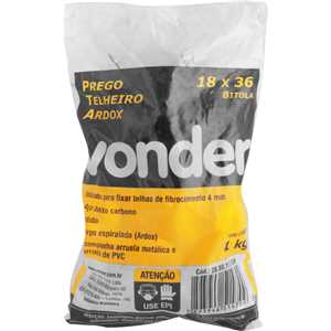 Prego telheiro ardox 18 x 36, polido, VONDER