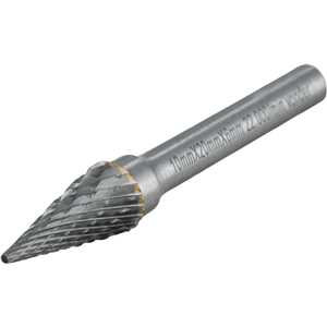 Lima rotativa cônica ponteaguda, 10,0 mm x 20,0 mm, com haste 6,0 mm, VONDER