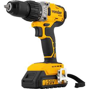 Parafusadeira/furadeira de impacto a bateria, 20 V, fonte de carregamento bivolt automática, PFV 212IB, VONDER PLUS