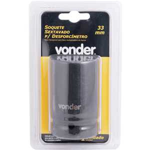Soquete sextavado de impacto, encaixe de 1" x 33,0 mm, para desforcímeto, VONDER