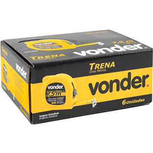 Trena curta de aço 7,5 m x 25 mm, caixa com 6, VONDER