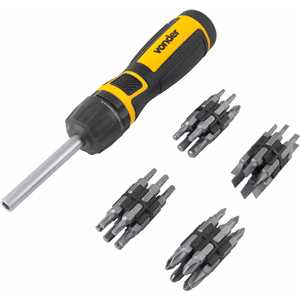 Jogo de bits/ponteiras, com 49 peças, encaixe sextavado de 1/4", VONDER