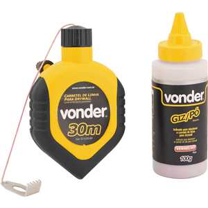 Linha com giz, vermelha, para drywall, VONDER