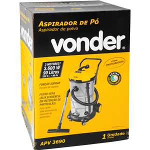 Aspirador de pó e líquidos, 3.600 W, 90 litros, 220 V~, APV 3690 VONDER