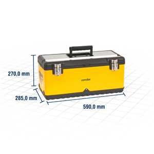 Caixa para ferramentas, metálica, 59,0 cm x 28,5 cm x 27,0 cm, CMV 0590, VONDER