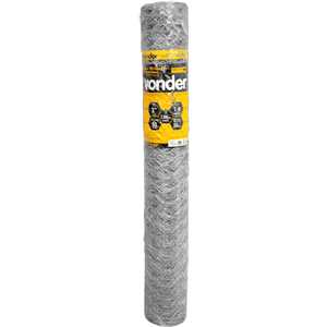 Tela metálica hexagonal, mangueirão, malha 3", 16 BWG x 1,8 m, com 50 m,  VONDER