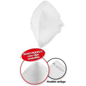 Respirador dobrável, semifacial, sem carvão ativado, sem válvula, PFF1, RDV 2101, branco, VONDER