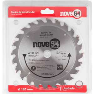 Lâmina de serra circular com dentes de metal duro/vídea, 185 mm x 20 mm, 24 dentes, NOVE54