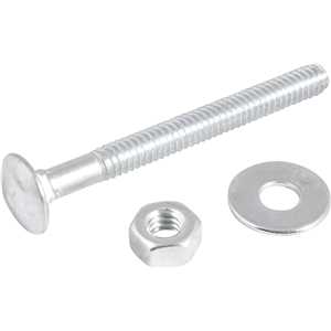 Parafuso francês zincado, 1/4" x 2.1/2", com porca e arruela, cartela com 4 conjuntos, VONDER