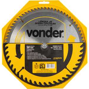 Lâmina de serra circular com dentes de metal duro/vídea, 300 mm x 30 mm, 72 dentes, VONDER