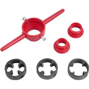 Jogo de tarraxas para canos de PVC  de 1/2" a 1", NOVE54
