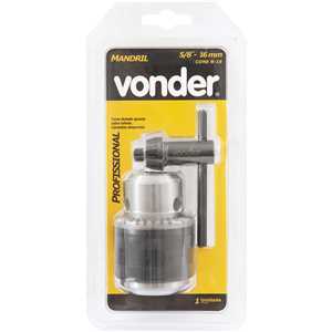 Mandril com chave, 3,0 mm - 16,0 mm, cone B18, leve, VONDER